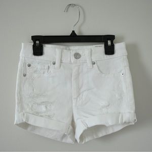 American Eagle Distressed White Denim Shorts